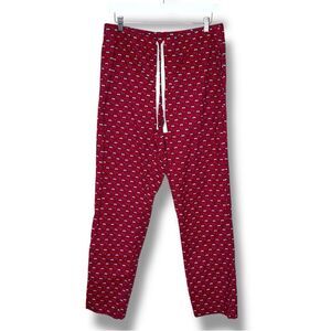 Vineyard Vines Ski Theme Red Lounge Pajama Pants Men Size Medium Cotton Pull On